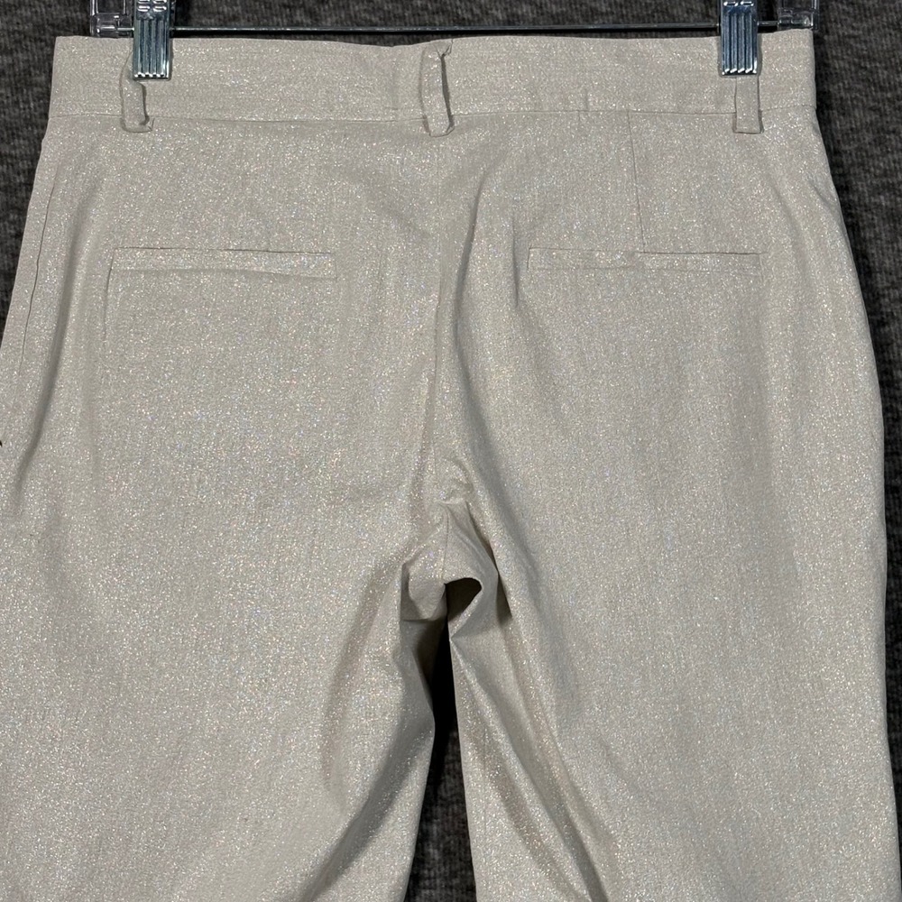 L'Autre Chose Metallic Silver Shimmer Flare Pants Womens US 4 IT 40 - Picture 7 of 15